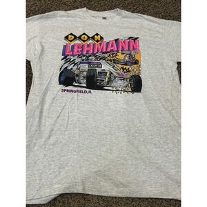 VTG Don Lehmann Sprint Racing Shirt Size XXL FOTL Single Stitch MADE IN USA Neon